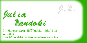 julia mandoki business card